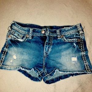 Silver jean shorts